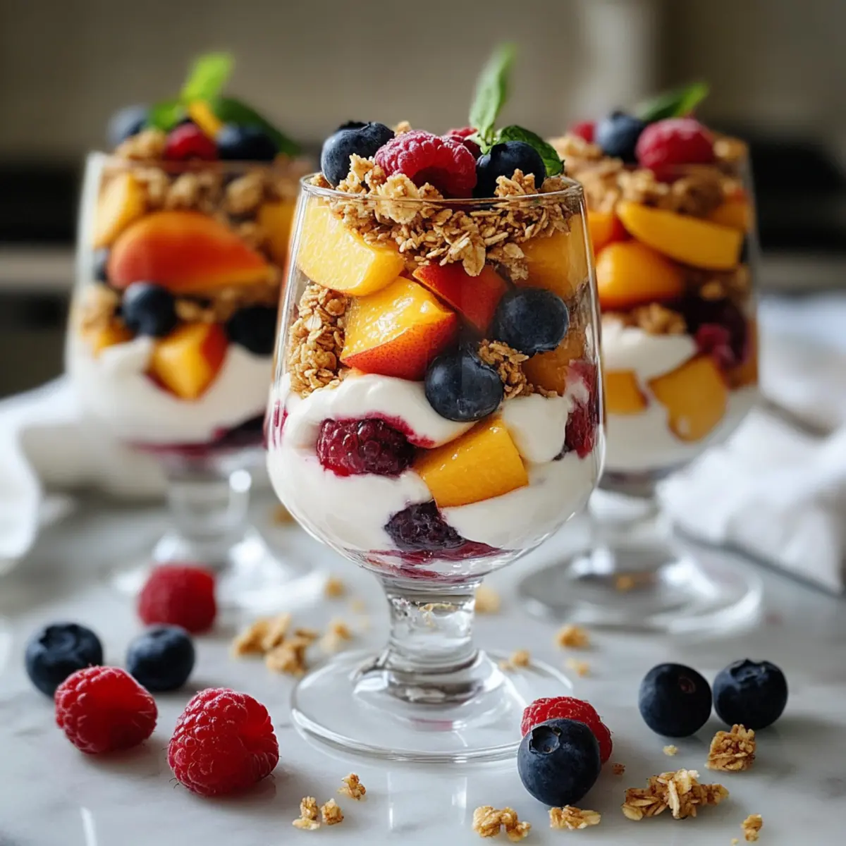 Delicious Peach Berry Parfait Cups