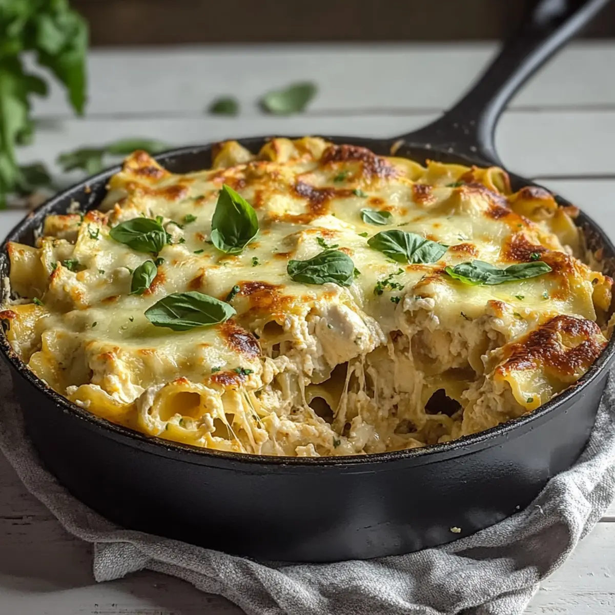 White Chicken Skillet Lasagna