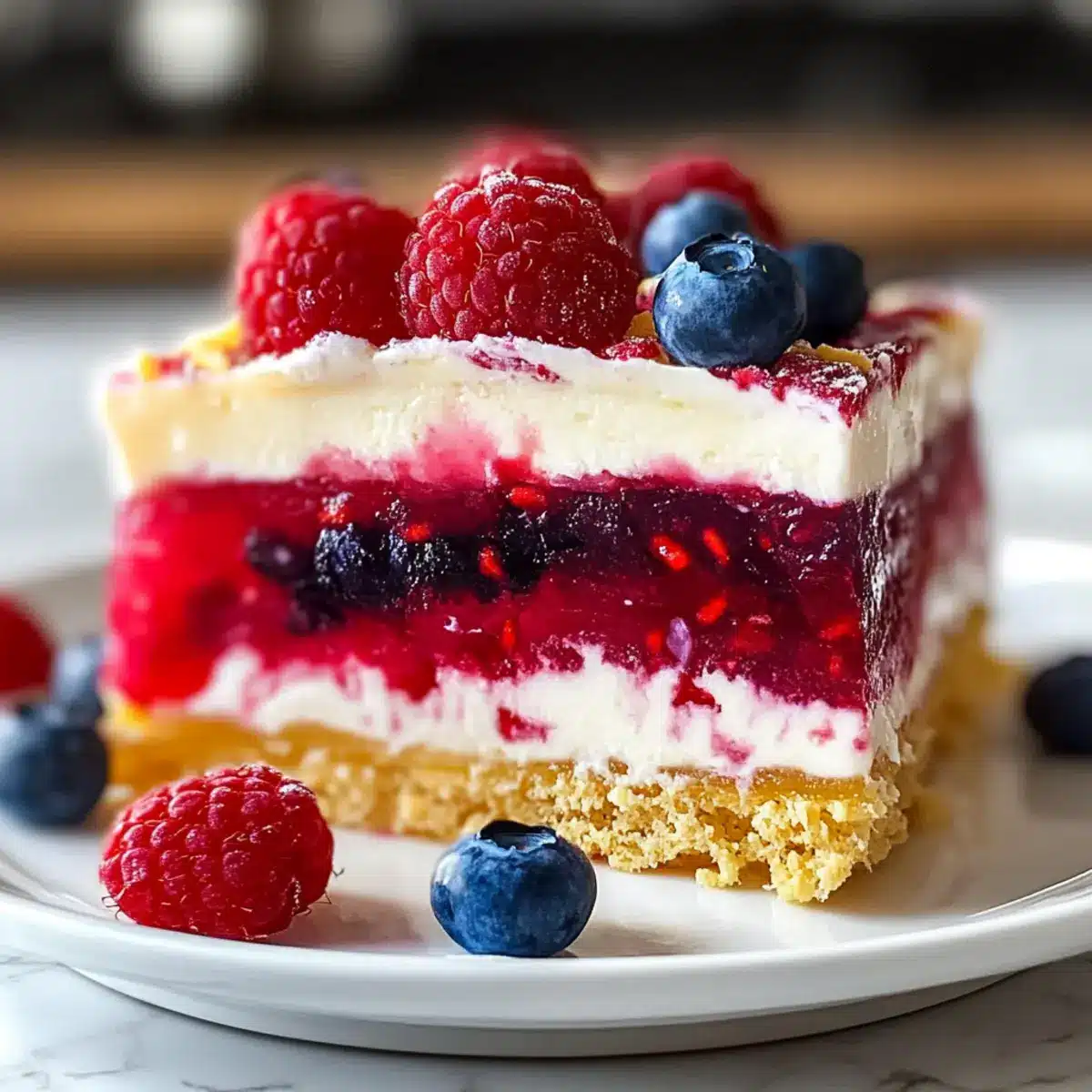 Summer Berry Jello Lasagna
