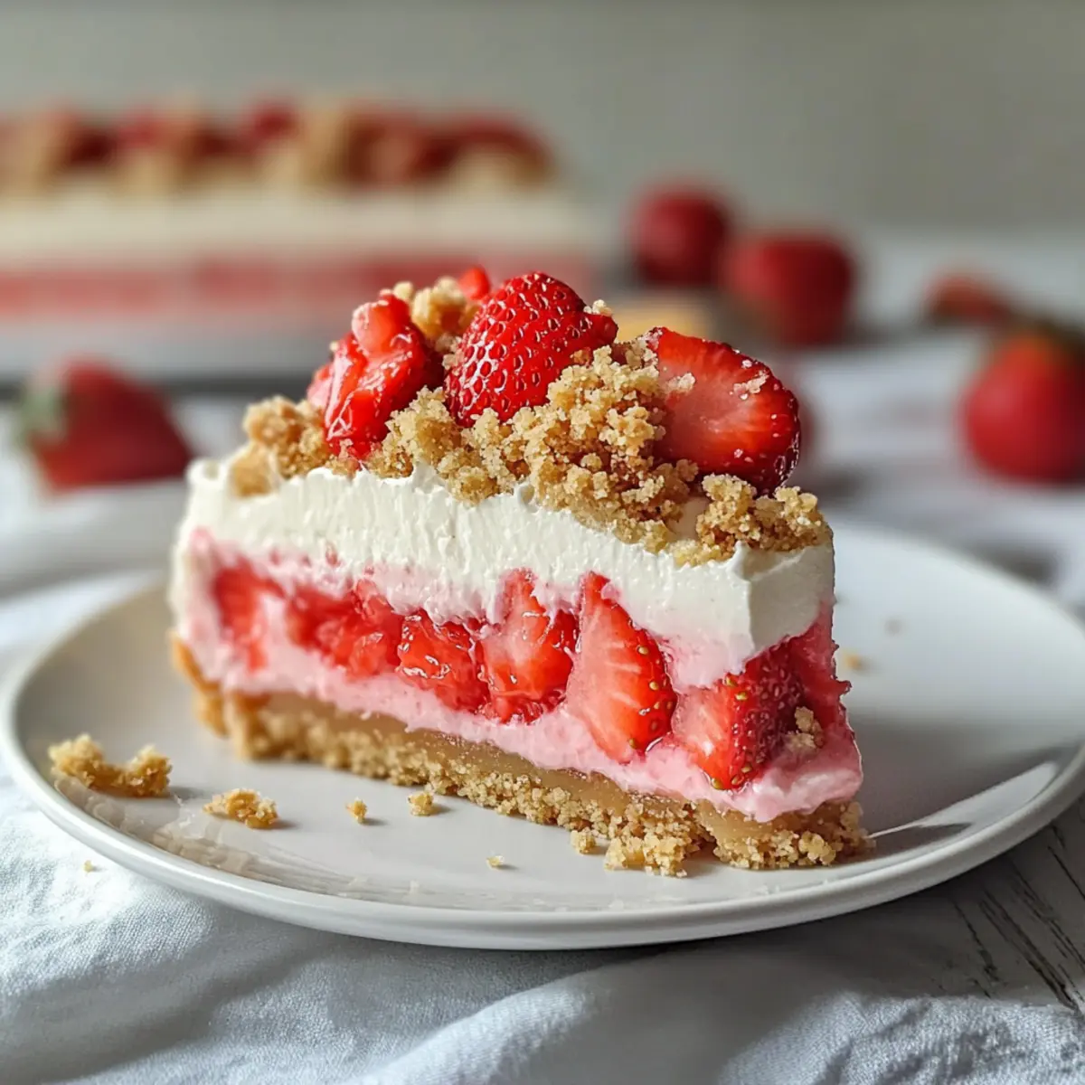 No-Bake Strawberry Crunch Cheesecake for Sweet Summer Vibes