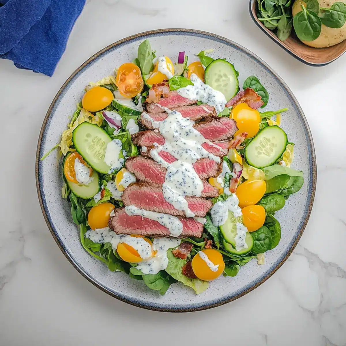 Steakhouse Salad with Blue Cheese Dressing